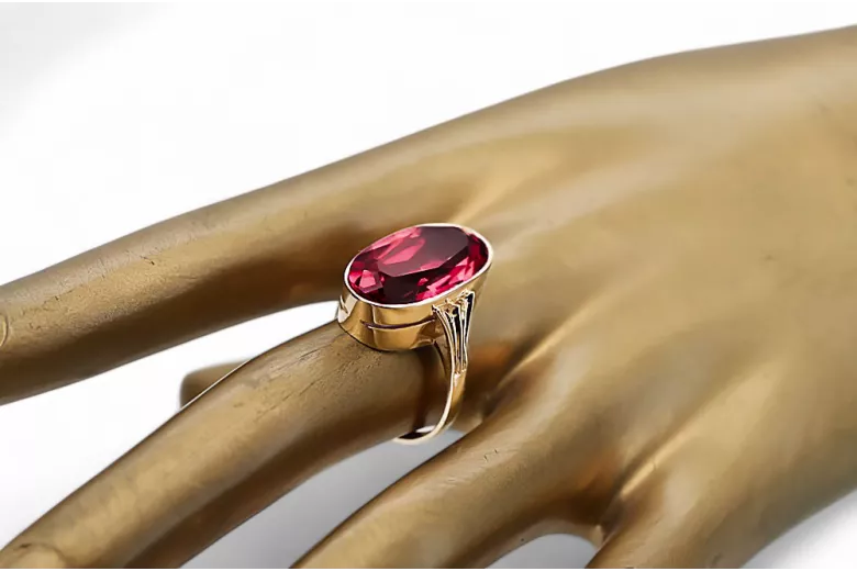 Anneau Rubis Or jaune 14 carats Vintage vrc113y